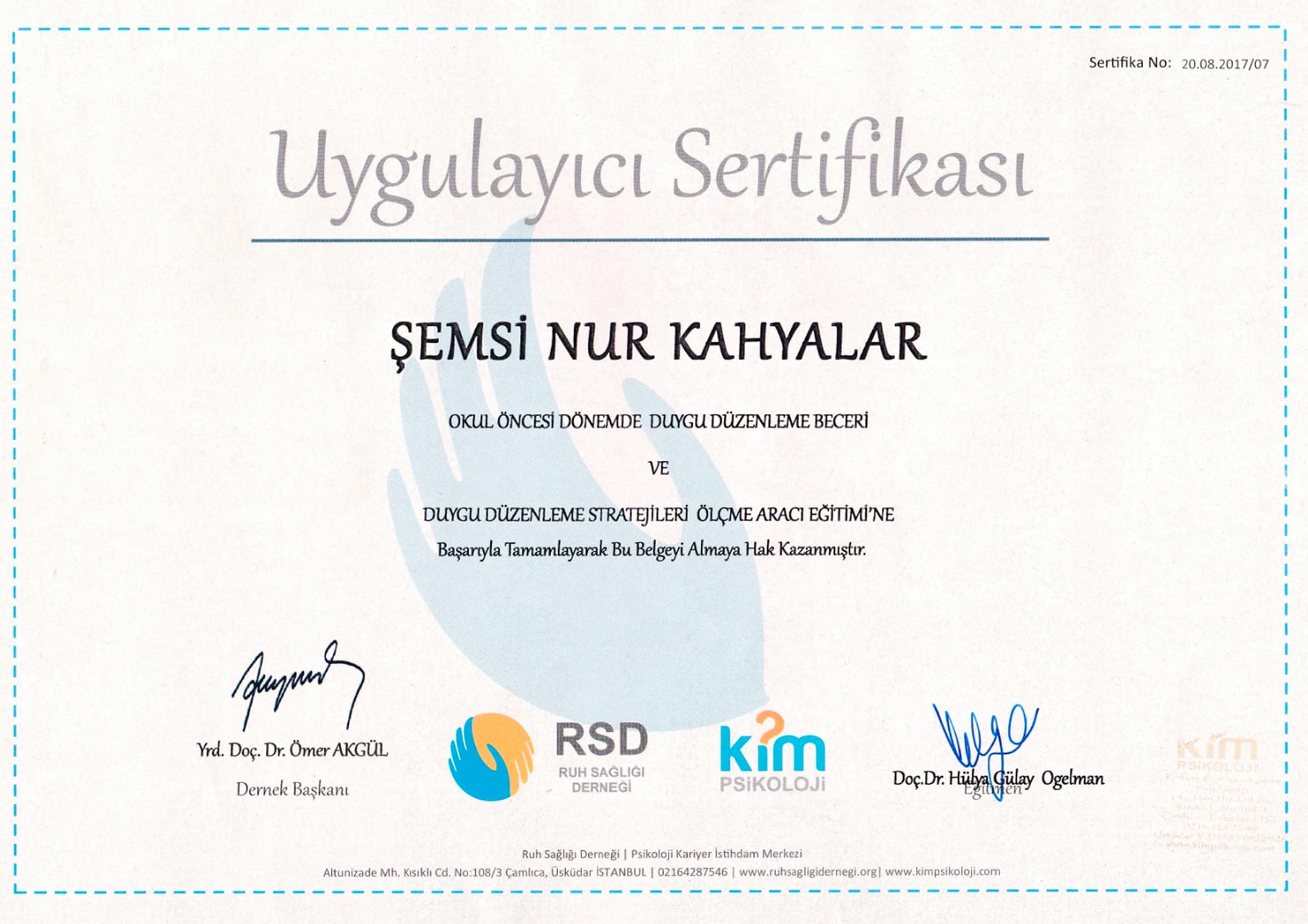 Okul Öncesi Dönem Sertifikası